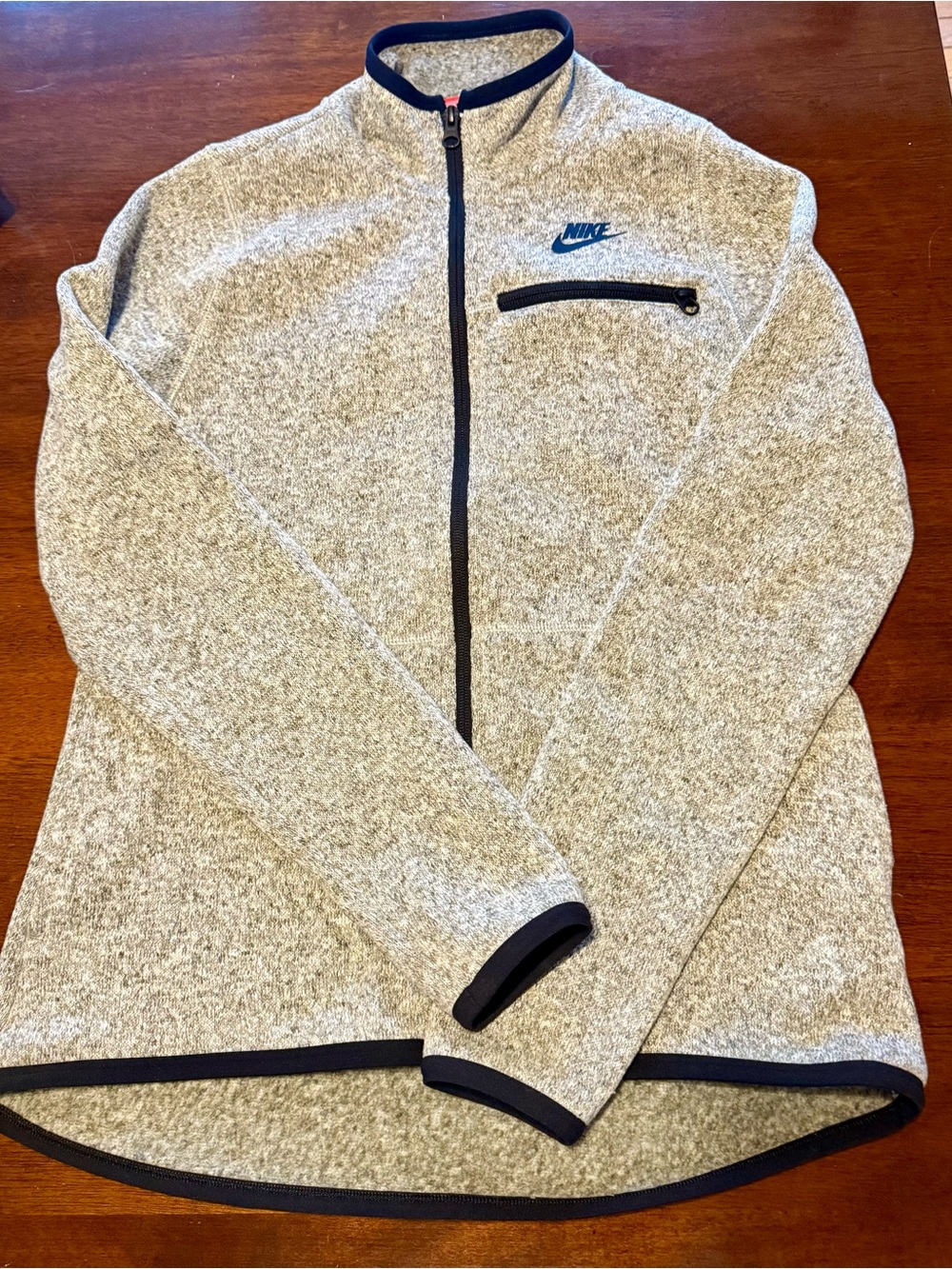 Nike Heathered Gray Full-Zip Fleece Jacket